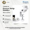 Clamp-on power strip holder white desk mount for cable management no drilling